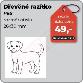 Dřevěné razítko Pes