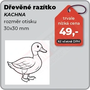 Dřevěné razítko Kachna