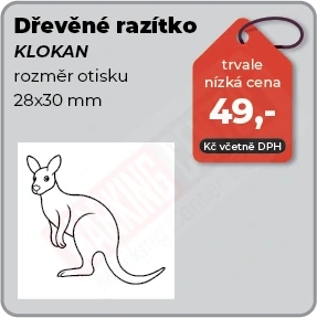 Dřevěné razítko Klokan