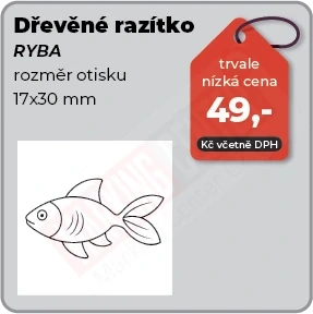 Dřevěné razítko Ryba
