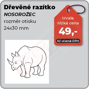 Dřevěné razítko Nosorožec