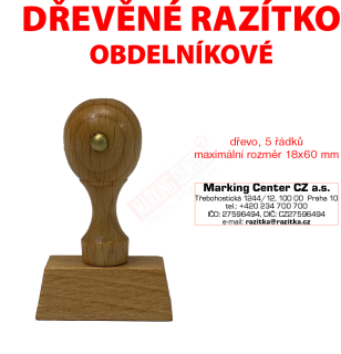 dřevěné razítko obdelníkové 5 řádků
