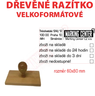 dřevěné razítko velkoformát 60x80 mm